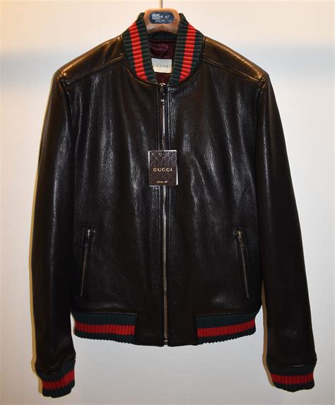 gucci leather bomber replica|gucci bomber jacket men's.